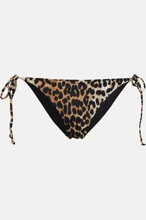 Ganni Leopard-print bikini bottoms