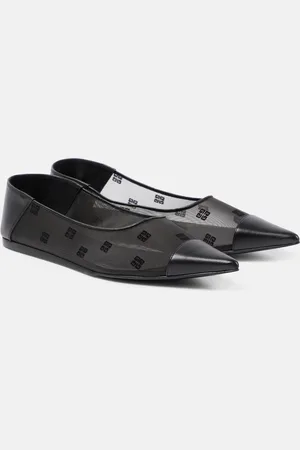 Givenchy 4G leather-trimmed mesh ballet flats