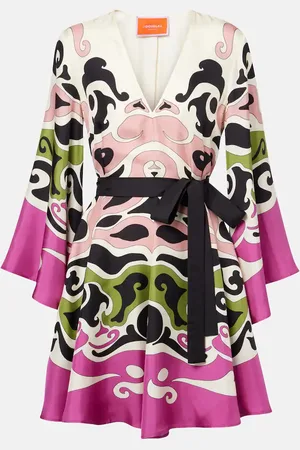La DoubleJ Magnifico printed silk twill minidress