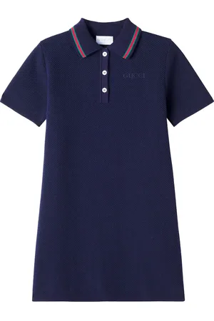 Gucci Web Stripe cotton-blend jersey polo dress