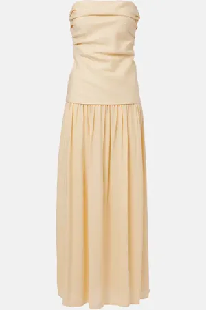 FAITHFULL THE BRAND Hedy strapless linen maxi dress