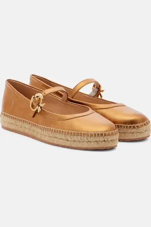 Gianvito Rossi Elda metallic leather espadrilles