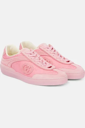 Gucci G75 suede-trimmed sneakers