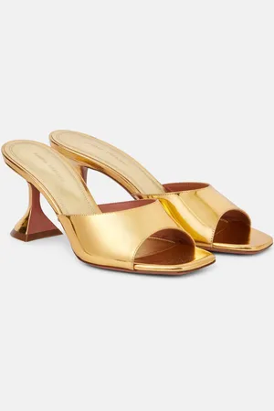 Amina Muaddi Lupita 70 metallic leather mules