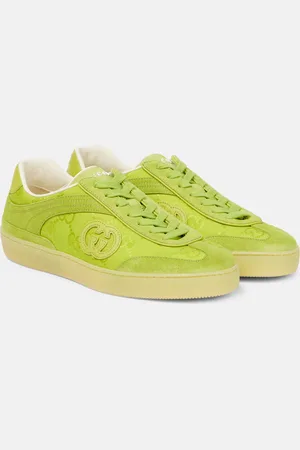 Gucci G75 suede-trimmed sneakers
