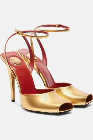 Saint Laurent La Scandale 110 metallic leather sandals
