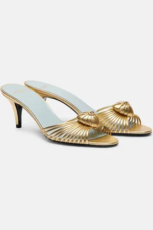 VALENTINO GARAVANI Royal 75 metallic leather mules