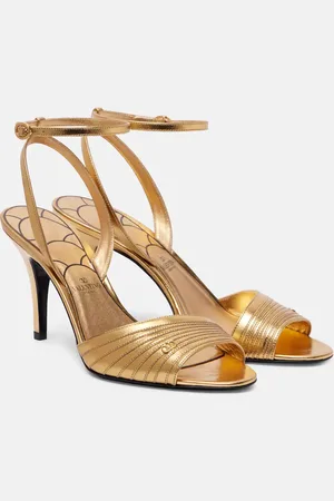 VALENTINO GARAVANI Ladycrush metallic leather sandals