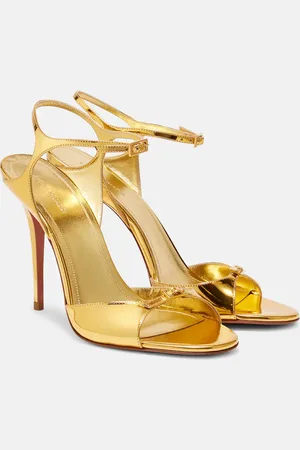 Amina Muaddi Adut 105 metallic leather sandals