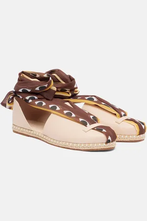 Farm Rio Lace-up leather espadrilles