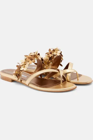 Manolo Blahnik Fiosa metallic leather sandals