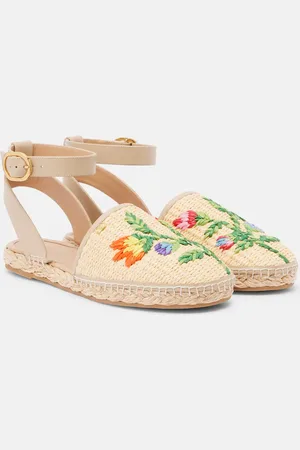 VALENTINO GARAVANI Bribri embroidered raffia espadrilles