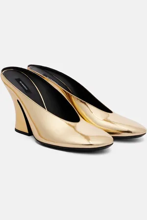 Givenchy Sculpted 95 mirrored leather mules