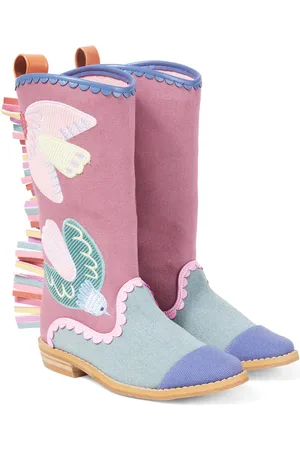 Stella McCartney Embroidered fringed boots