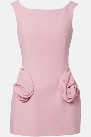 MAGDA BUTRYM Floral-appliquÃ© wool-blend minidress