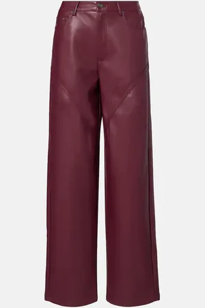 ROTATE Mid-rise faux leather wide-leg pants