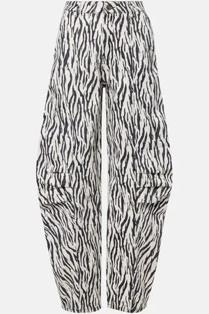 ROTATE Printed cotton twill cargo pants