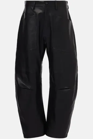NILI LOTAN Shon leather barrel-leg pants