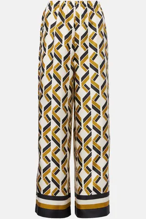 ERES Tube patterned silk twill wide-leg pants