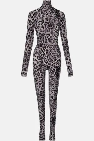 Norma Kamali Leopard-print jersey catsuit