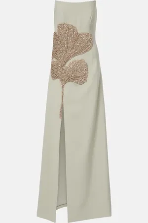 Costarellos Faranna embellished crÃªpe gown