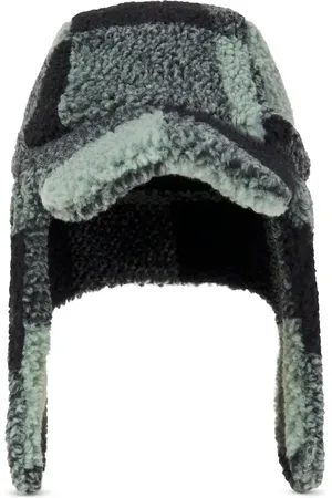 Stella McCartney Checked faux shearling trapper hat