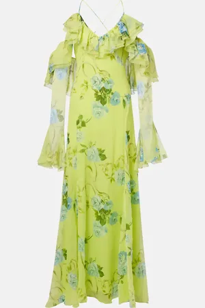BLUMARINE Floral silk crÃªpe gown