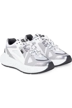 Dolce & Gabbana Embossed logo leather-trimmed sneakers