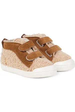 Il gufo Suede-trimmed teddy sneakers