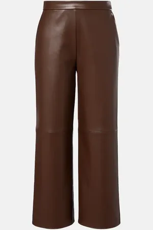 Max Mara Amati cropped faux leather wide-leg pants