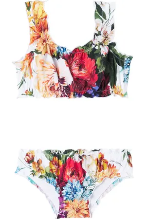 Dolce & Gabbana Floral ruffled bikini