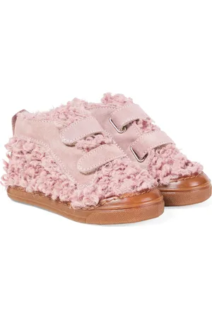 PèPè PÃ¨PÃ¨ Faux shearling and suede sneakers