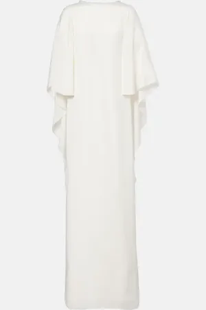 Max Mara Poker cape-detail silk gown