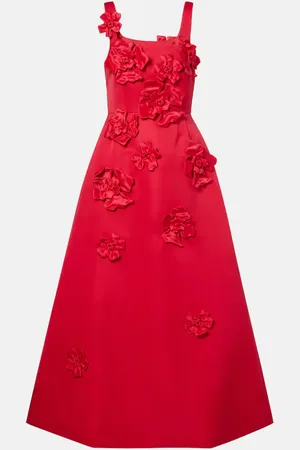 LEO LIN Rianne floral-appliquÃ© maxi dress