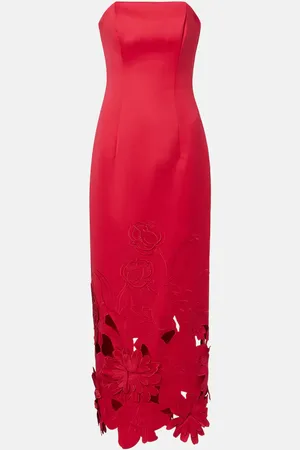 LEO LIN Rayna floral-appliquÃ© maxi dress