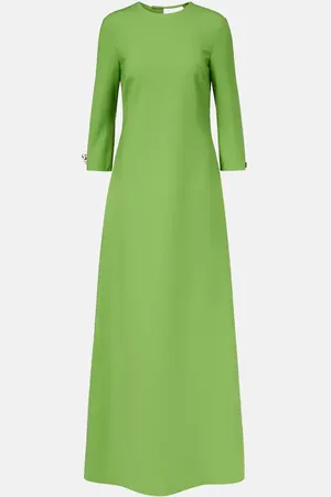 Oscar de la Renta Embellished open-back wool-blend kaftan