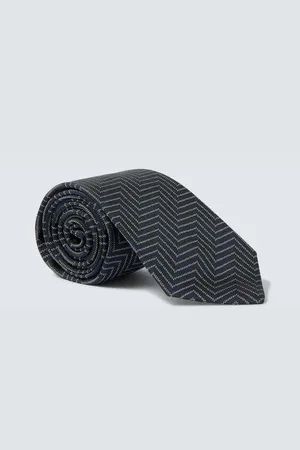 Giorgio Armani Chevron silk twill jacquard tie
