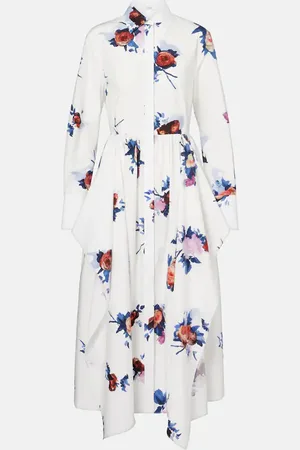 Erdem Floral cotton poplin shirt dress