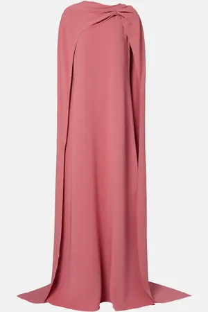 Oscar de la Renta Caped silk-blend gown
