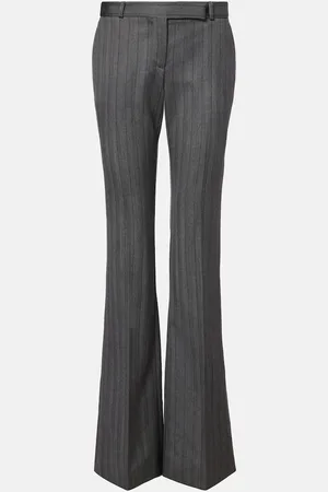 Alexander McQueen Striped wool flared pants