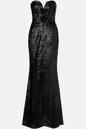 Elie saab Sequined strapless silk-blend gown