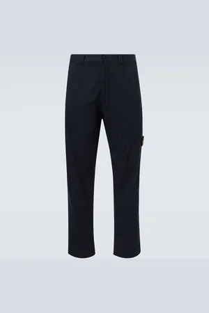 Stone Island Embroidered cotton-blend twill cargo pants