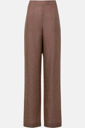 Joseph Printed high-rise silk straight pants