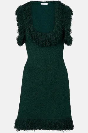 Salvatore Ferragamo Fringed silk-blend minidress