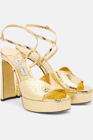 Jimmy Choo Karli 125 metallic leather platform sandals