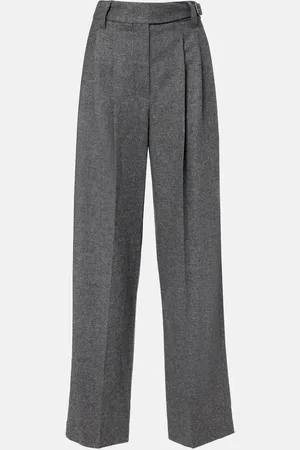 Brunello Cucinelli Pleated wool and cashmere wide-leg pants