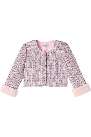 Self-Portrait Faux fur-trimmed bouclÃ© jacket
