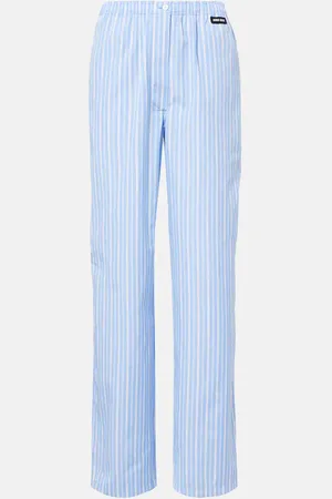 Miu Miu Striped cotton poplin wide-leg pants