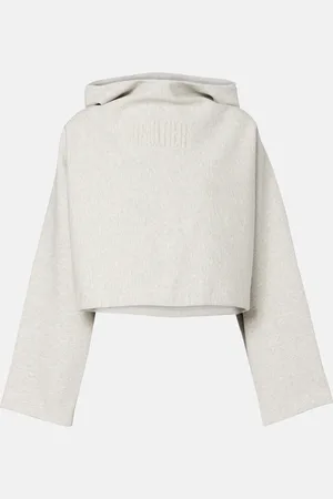 Jean Paul Gaultier Cropped embossed logo cotton hoodie