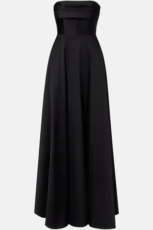 Roland Mouret Pleated taffeta corset gown
